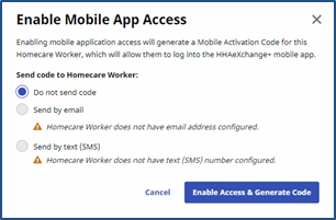 Enable Mobile App Access Window